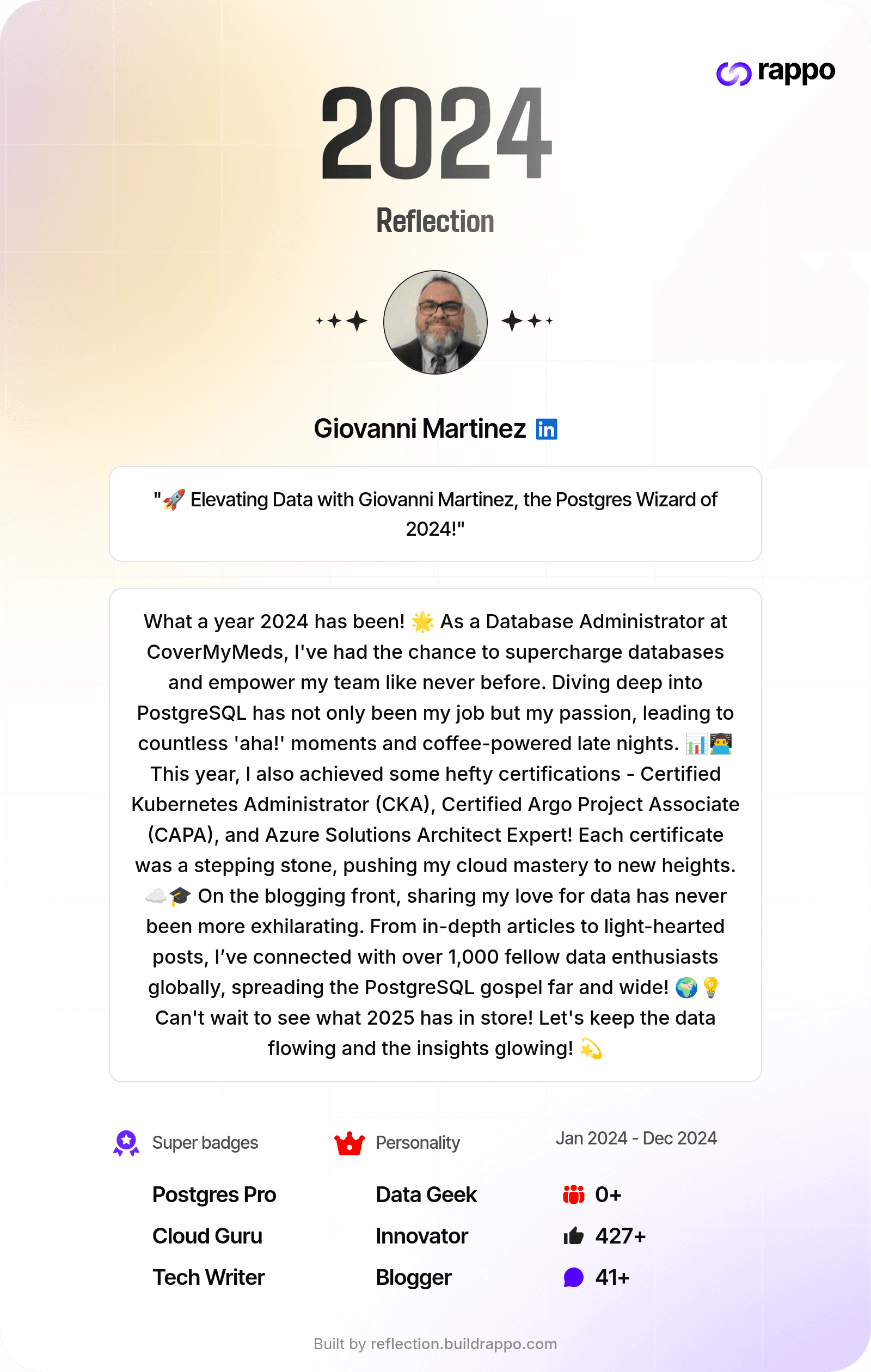 Giovanni Martinez's LinkedIn Reflection